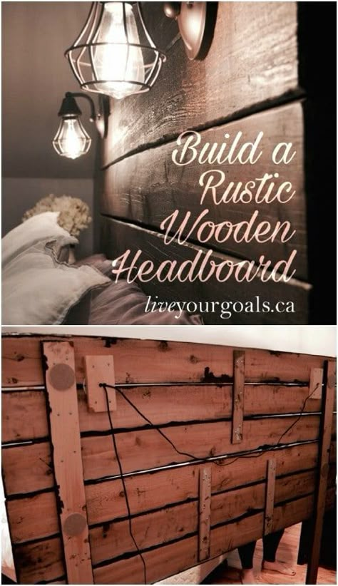 Barn Door Headboard Diy, Door Headboard Diy, Diy Headboard With Lights, Barn Door Headboard, Rustic Wooden Headboard, Headboard From Old Door, Rustic Wood Headboard, Diy Headboard Wooden, Barn Door Projects