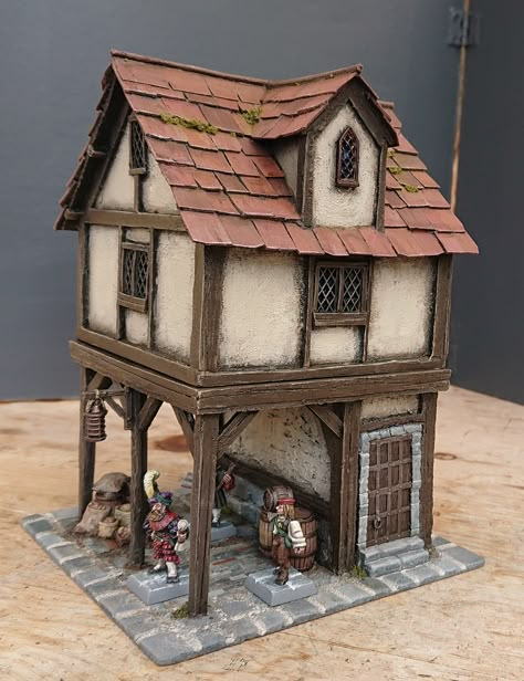 Empire Town project - scenery Valheim Cottage, Enshrouded Build Ideas, Medieval Town Layout, Fantasy Building Concept Art, Small Medieval House, Medieval House Concept Art, Medieval Fantasy House, Dnd Buildings, Tiny Glade