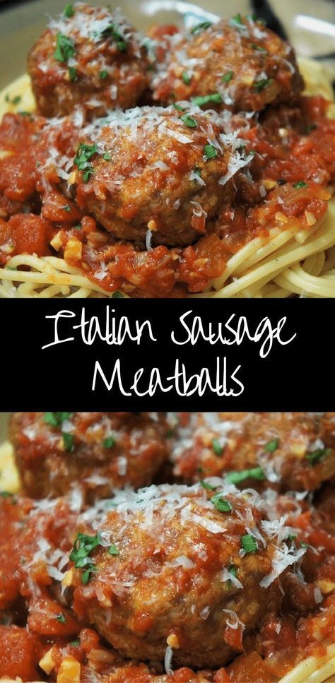 Ground Italian Sausage Recipes, Sausage Meatballs Recipes, Light Tomato Sauce, Italian Sausage Meatballs, Pork Sausage Recipes, Sausage Dinner, Sausage Meatballs, Italian Meatballs Recipe, Recipe Italian