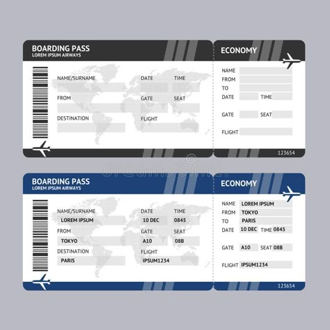 Template Tiket, Airplane Background, Ticket Template Printable, Ticket Template Free, Surprise Vacation, Boarding Pass Template, Printable Tickets, Airline Ticket, Seni Dan Kraf