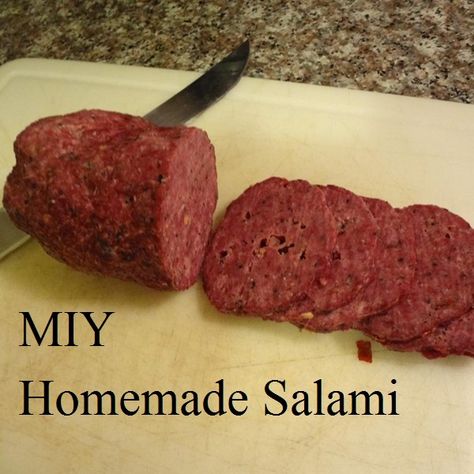 Venison Salami Recipe, Deer Marinade, Expensive Lunch, Homemade Bologna, Homemade Salami, Homemade Summer Sausage, Salami Recipe, Deli Meat Recipes, Hungarian Sausage