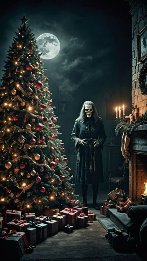 Holiday Horror, Merry Creepmas, Christmas Horror, Spooky Christmas, Creepy Horror, Horror Art, Graveyard, Horror Movies, Christmas Trees