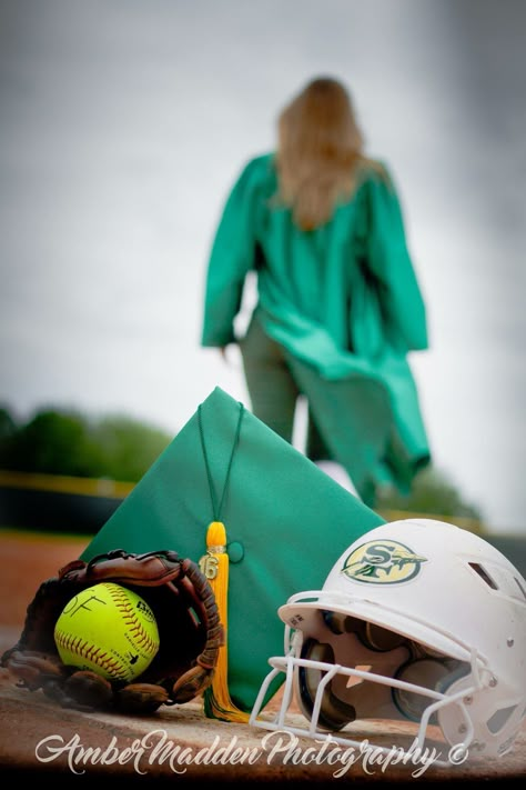 Softball Pictures Poses, Softball Picture, Baseball Senior Pictures, Softball Photography, Softball Field, Softball Photos, Senior Year Pictures, Softball Senior Pictures, Cap And Gown Pictures