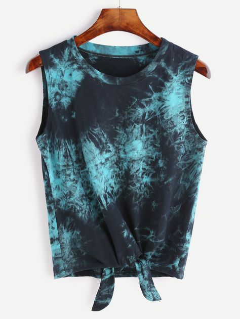 Shop Tie Dye Knot Front Tank Top online. SheIn offers Tie Dye Knot Front Tank Top & more to fit your fashionable needs. Tie Dye Knots, Tie Dye Tops, Tie Dye Crafts, Vintage Tank Top, Vest And Tie, Casual Tanks, Tie Dye Outfits, Tie Dye Tank Top, Vintage Vest