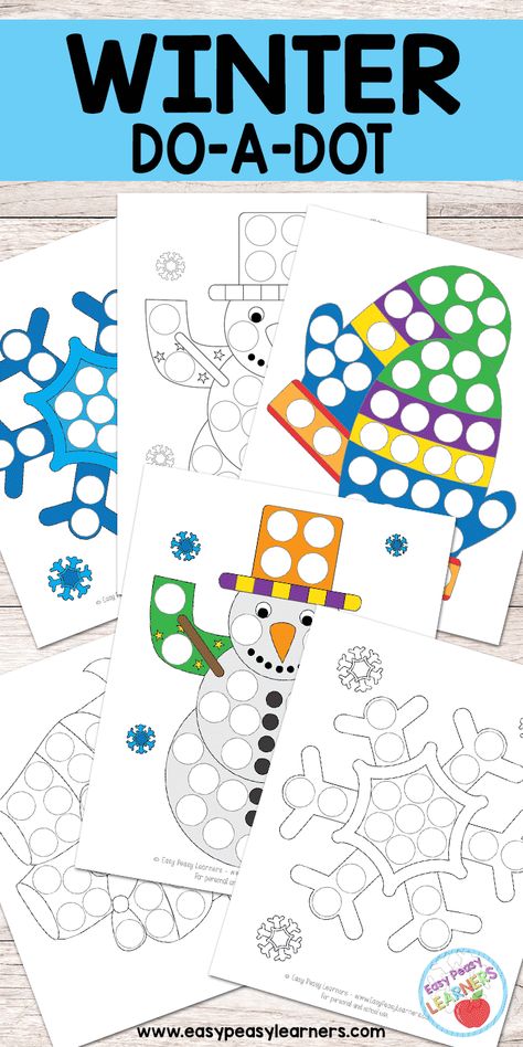 Winter Do A Dot Printables Free, Dot A Dot Free Printables, Winter Speech Therapy, Winter Theme Preschool, Dot Marker Activities, Winter Activities Preschool, Winter Art Projects, Do A Dot, Winter Preschool