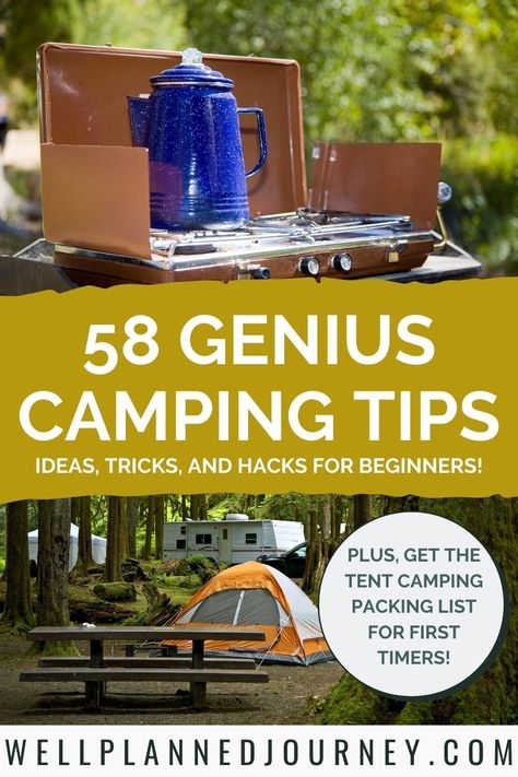 Camping Trip Packing List, Zelt Camping Hacks, Zelt Camping, Tent Camping Hacks, Camping For Beginners, Camping Packing List, Camping Inspiration, Camping Hacks Diy, Camping Set Up