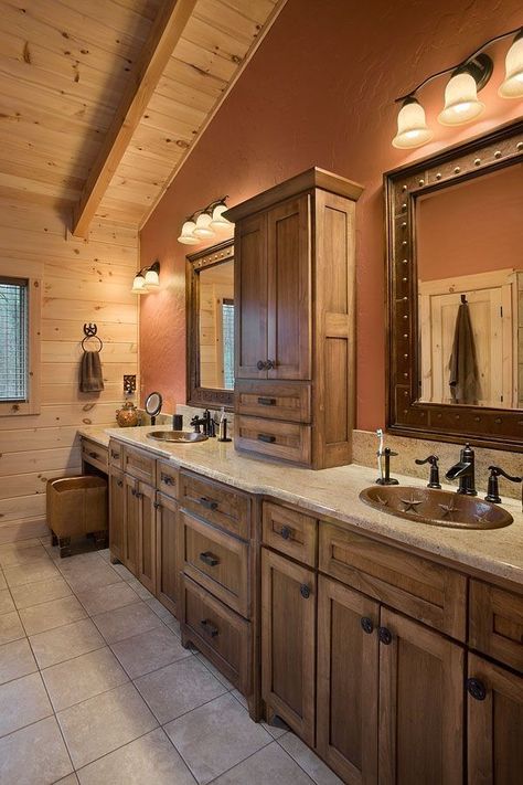 Discover rustic serenity as you design your dream bathroom. Explore rustic bathroom ideas that bring a sense of calm and tranquility to your space. Embrace natural materials, soothing color palettes, and cozy accents to create a sanctuary for relaxation and rejuvenation. Let rustic charm and serene ambiance transform your bathroom into a haven of peace and beauty. #rusticserenity #dreambathroom #naturalelements #soothingcolors #cozyaccents Updating Bathroom, Rustic Bathroom Lighting, Rustic Bathroom Vanities, Cabin Bathrooms, Rustic Bathroom Designs, Large Bathroom, Rustic Ideas, Lighting Bathroom, Rustic Bathroom Decor