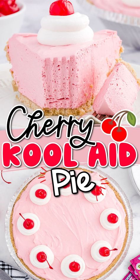 Kool Aid Pie, Kool Aid Pie Recipe, Kool Aid Flavors, Cool Whip Pies, Creamsicle Cake, Chocolate Crust, Quick Easy Desserts, Easy To Make Desserts, Jello Recipes