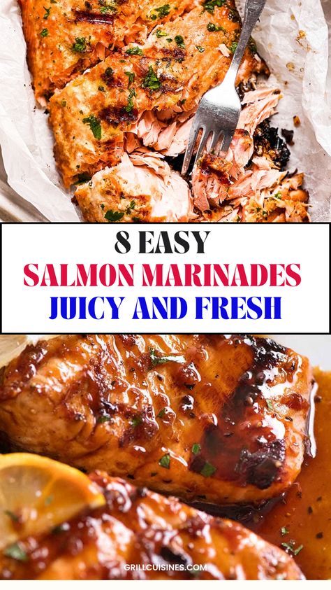 Looking to elevate your grilled salmon game? These are the 8 best salmon marinade recipes for the grill you need to try. From tangy citrus blends to savory herb mixes, these salmon marinades are perfect fro grilled, baked, or air fryer.. grilled salmon marinade easy, grilled salmon marinade brown sugar, salmon marinade recipes grilled lemon Best Marinade For Salmon, Best Salmon Marinade Grilled, Marinate For Salmon Easy Recipes, Grilled Salmon Marinade Recipes, Salmon Recipes On Grill, Smoked Salmon Marinade, Keto Salmon Marinade, Marinade For Salmon Easy, Grilling Salmon On Gas Grill