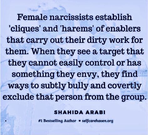 “Narcissism exists on a spectrum... they are sadistic, calculating and cold. They are fully aware of what they are doing- as research shows they have the cognitive empathy to asses what will hurt their victims the most, which is how they target weak spots. However, they lack the effective empathy to care... Bottom line? Yes, it is deliberate... malicious... they are fully aware...they do believe they are superior– that sense of entitlement is part of their diagnostic criteria.” —Shahida Arabi Relational Aggression, Narcissistic Family, Narcissism Quotes, Narcissism Relationships, Sense Of Entitlement, Narcissistic Behavior, Quotes And Notes, Mental And Emotional Health, Psychiatry