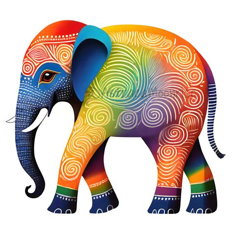 Indian Elephant inspired rainbow decorated elephant ❤️ Available as a high resolution digital download on Etsy (link in bio) ❤️ #indianelephant #rainbowart #art #indianfestival #colorfulelephant #elephant #cuteart #cuteelephant #rainbow #illustration #digitalart #creative Indian Elephant Illustration, Decorated Elephant, India Elephant Art, Painted Elephant Indian, Rainbow Elephant, Elephant Mandala Art Colourful, Rainbow Elephant Painting, Rainbow Illustration, Elephant Wallpaper