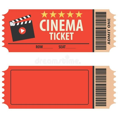 Ticket Template Free Printables, Movie Ticket Template, Red Carpet Theme Party, Ticket Cinema, Open Air Kino, Movie Night Tickets, Red Ticket, Ticket Design Template, Ticket Template Free