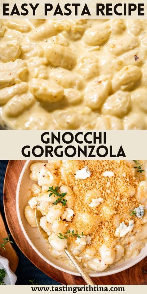 This gnocchi gorgonzola recipe promises an irresistible combination of flavors, textures, and comfort in every mouthful.It's a choice for a variety of occasions. You'll love this creamy dish for a romantic dinner at home, for special celebrations, holiday meals, or when you are hosting a dinner party with friends. Or, simply make a large bowl to enjoy for meatless Monday. Gorgonzola Cheese Recipes, Recipe For Gnocchi, Romantic Dinner At Home, Gorgonzola Recipes, Gnocchi Dishes, Gorgonzola Sauce, Homemade Gnocchi, Gnocchi Recipes, Yummy Pasta Recipes