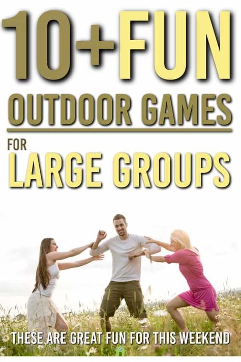 Are you looking for some great outdoor games to have fun with a large group? These are some of the best games you can do in bigger groups or as a family #games #fun #outdoor #outdoorgames #games Large Group Games For Teens, Groups Photography, Party Games For Large Groups, Outdoor Team Building Games, Games For Big Groups, Outdoor Games To Play, Games To Play Outside, Outdoor Games Adults, Games For Large Groups