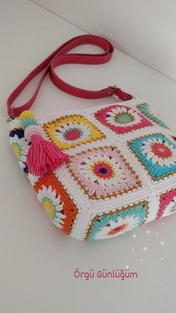 Granny Square Purse Layout, Granny Square Bag Ideas, Crochet Bags Ideas, Granny Crochet Bag, Granny Square Bag Pattern, Granny Square Bags, Sac Granny Square, Crochet Granny Square Bag, Crochet Bag Tutorial