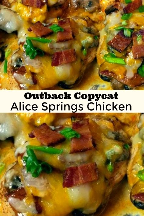 Outback Steakhouse Alice Springs Chicken - Aunt Bee's Recipes Alice Spring Chicken, Outback Steakhouse Alice Springs Chicken, Alice Springs Chicken Outback, Honey Mustard Recipes, Alice Springs Chicken, Mustard Recipe, Outback Steakhouse, Spring Chicken, Copycat Restaurant Recipes