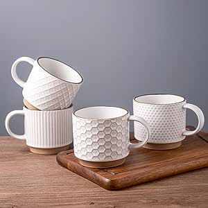 Coffee Mugs Set, Mugs Ceramic, Ceramic Coffee Mugs, Coffee Mug Sets, White Coffee Mugs, White Coffee, Cute Mugs, Cups And Mugs, Mugs Set