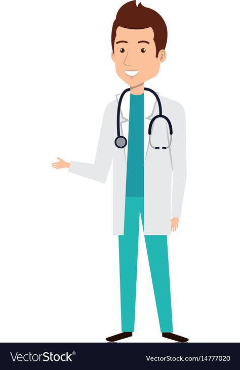 Doctor Vector Illustration, Doctor Painting, Doctor With Stethoscope, Doctor Character, Doctor Vector, Doctor Drawing, Vector Illustration Character, Male Doctor, Human Icon