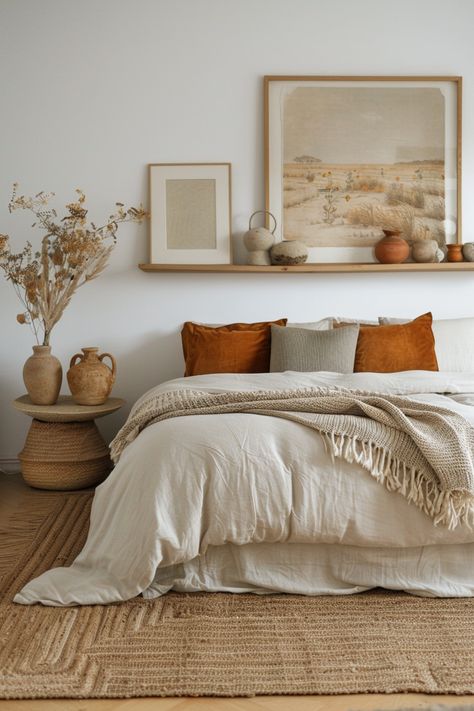 Modern Organic Design Interiors, Earthy Organic Bedroom, Organic Modern Guest Bedroom, Bedrooms With Daybeds, Cozy Organic Modern, Organic Bedroom Decor, Basement Vibes, Guest Bedroom And Office, Modern Bohemian Bedroom Decor