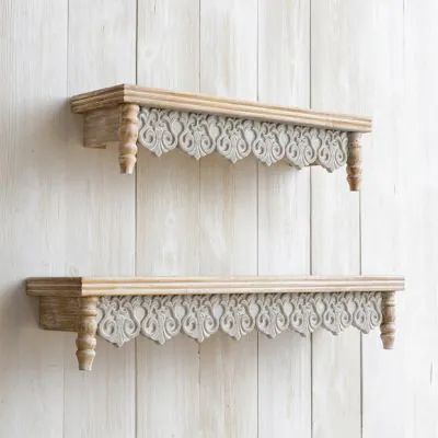 French Country Wall Decor, Grey Shelves, Seat Bench, Country Wall Decor, Vintage Shelf, House Shop, French Country Farmhouse, Holiday House, Romantic Decor