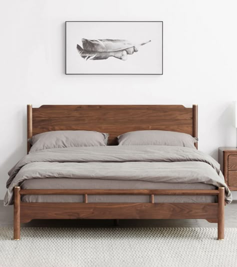 Buy solid wood walnut bed king, Walnut spindle bed, Walnut wood bed Classic Bed Frame Master Bedrooms, Wooden Bed Vintage, Woodworking Bed Frame, Simple King Size Bed Design, Beds Design Modern Wooden, Timeless Bed Frame, Wooden King Size Bed Master Bedrooms, Wood Beds Design, Simple Bed Design Woods