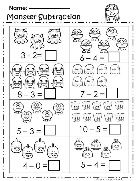 for Kindergarteners! #Halloween #Math Halloween Worksheets 1st Grade, Halloween Addition Worksheets, Subtraction Worksheets Grade 1, Subtraction Activities For Kindergarten, Subtraction Worksheets For Kindergarten, Halloween Subtraction, Halloween Math Worksheets, Math Worksheets For Kids, Fun Math Worksheets