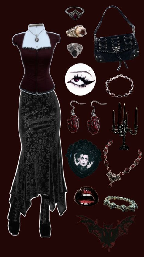 Romantic Goth Outfits, Goth Outfit Inspo, Goth Outfit Ideas, Alt Outfits, Romantic Goth, Romantic Outfit, Grunge Goth, Swaggy Outfits, Gothic Outfits