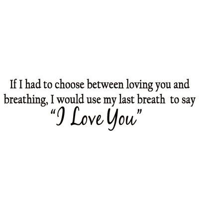 Winston Porter Dockrey If I had to Choose Between Loving You and Breathing, I Would Use My Last Breath to Say I Love You Wall Decal Short Love Quotes For Him, Last Breath, Say Love You, Message For Boyfriend, Sweet Love Quotes, Loving You, Boyfriend Quotes, Love Is