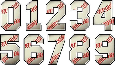 Baseball Number Tattoo, Basketball Numbers, Kids Numbers, Baseball Scrapbook, Numbers Design, Sports Themed Cakes, Baseball Numbers, Sports Theme Classroom, Baseball Shirt Designs