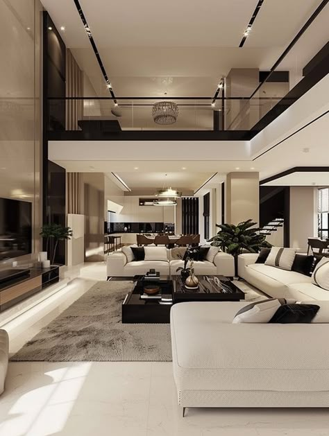 Living Room Aesthetics Modern, Modern House Inspiration Interior Design, Timeless Luxury Interior, Black White Living Room Ideas Modern, Black And White Rooms Aesthetic, Dream Flat Aesthetic, Luxury Modern Homes Interior, Future Home Ideas Interior Design, 2025 Interior Design