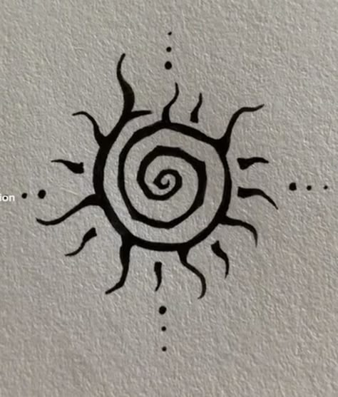 Sun Side Tattoo, Swirly Tattoo, Swirl Tattoo, Spiral Tattoos, Hippie Tattoo, Sun Tattoo Designs, Hand Doodles, Muster Tattoos, Poke Tattoo