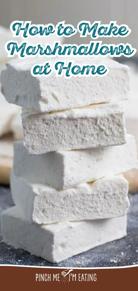 Learn how to make the best Homemade Marshmallows with this easy recipe that's simple and delicious. Learn how to create these fluffy treats from scratch with easy-to-follow steps. Perfect for s'mores, hot chocolate, or a sweet snack. How Do You Make Marshmallows, Make Your Own Marshmallows, How To Make A Marshmallow, How To Make Marshmallows Easy, Marshmallows In Air Fryer, Homemade Marshmallow Recipe Easy, Easy Marshmallow Recipes, Marshmello Recipe, Deep Fried Marshmallows