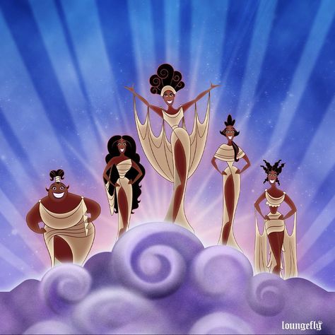 The Muses Costume, Muses Hercules Costume, Hercules Goddess, Hurceles Disney, The Muses Hercules, Hercules The Muses, Muses From Hercules, Muses Hercules, Hercules Characters