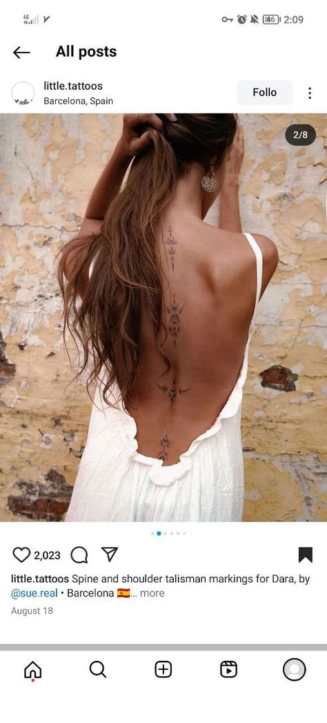 Long Vertical Tattoo, Minimalist Back Tattoos, Back Tattoo Inspiration, Vertical Tattoo, Black And Gray Ink Tattoo, Boho Chic Aesthetic, Mystical Tattoos, Serpent Tattoo, Tattoo Fashion