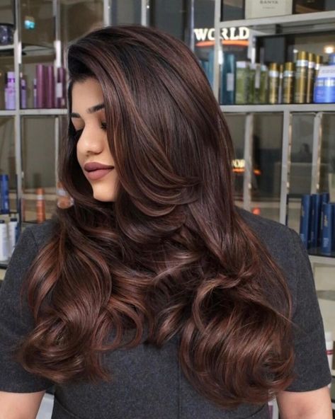 16 Mocha Hair Color Ideas To Rock This Rich Brown Hue Mocha Brown Balayage, Mocha Hair Color, Mocha Brown Hair Color, Rich Chocolate Brown Hair, Mocha Brown Hair, Mocha Color Hair, Indian Hair Color, Rich Brown Hair, Brown Hair Color Shades