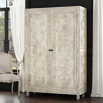 Rustic Handcarved Armoire Wardrobe Closet Furniture Tall Armoire, Armoire With Drawers, Large Armoire, Clothing Armoire, Wooden Almirah, Solid Wood Armoire, White Armoire, Closet Furniture, Wood Craftsmanship