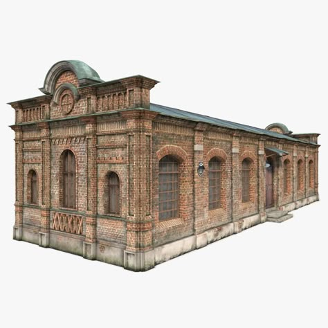 Old Wine Warehouse 3D Model #AD ,#Wine#Warehouse#Model Factory Architecture, Model Railway Track Plans, Scale Model Building, Warehouse Design, Loft Stil, Old Warehouse, Industrial Architecture, Old Factory, Abandoned House