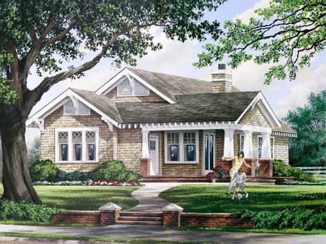 pembroke_cottage_front_xl House Plans One Story, Craftsman Style Homes, Bungalow House Plans, Craftsman Style House Plans, Craftsman House Plan, Cottage Plan, Craftsman Bungalows, Craftsmen Homes, Craftsman House Plans