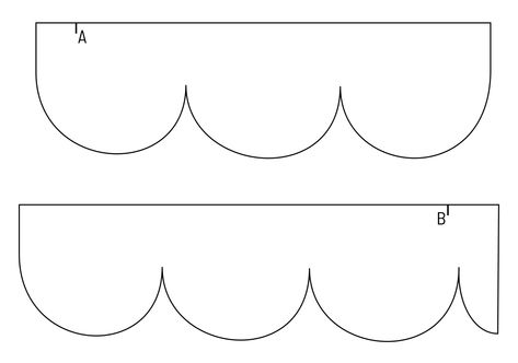 Scallop+Edge+Pattern+Template Scallop Template Free Printable, Sleeve Template, Valance Patterns, Printable Border, Scallop Design, Border Templates, Scalloped Border, Circle Template, Pattern Template