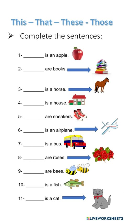 These Or Those Worksheet, This Is That Is These Are Those Are, What Are These Those Worksheet, English Exam For Grade 1, Ukg Worksheets English, English Homework, English Grammar For Kids, Describing Words, English Worksheets For Kindergarten