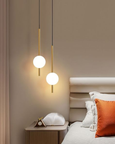 Angelo’s Lighting | Each piece is designed to be mixed and matched, allowing for endless possibilities in creating a unique lighting display. ✨ With its modern… | Instagram Natural Light Lamp, Bedside Pendant Lights, Pendant Lamp Living Room, Retro Restaurant, Glass Ball Pendant Lighting, Modern Hanging Lamp, Nordic Retro, Bedside Lights, Ball Pendant Lighting