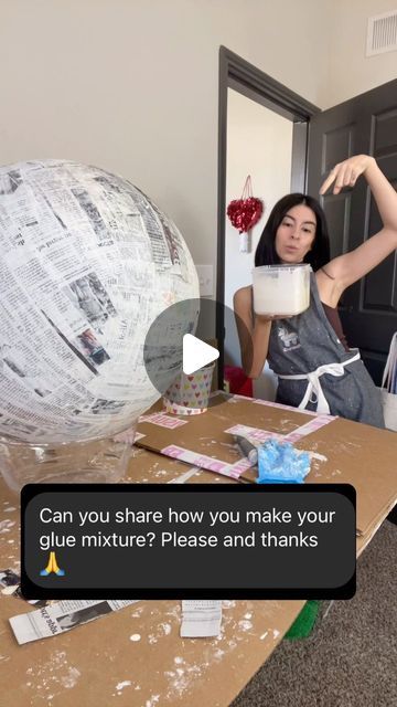 Paper Mache Recipe For Pinata, Paper Mache Large Projects, Papier Mâché Diy, Paper Mache Decor Diy, How To Make Paper Mache Paste, Large Paper Mache Projects, How To Do Paper Mache, Paper Mache Ideas Creative, How To Make Paper Mache