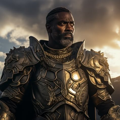 Black Man Warrior Art, Oath Of Vengeance Paladin Aesthetic, Black Paladin, Planes Characters, Old Warrior, Black Royalty, African Royalty, Character Inspiration Male, Jesus Photo