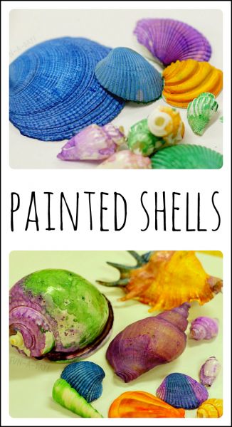 ocean art for kids - beautifully painted shells using liquid watercolors Ocean Art For Kids, Beach Theme Preschool, Preschool Ocean, Ocean Theme Preschool, Shell Painting, Ocean Activities, Summer Preschool, Ocean Crafts, Painted Shells