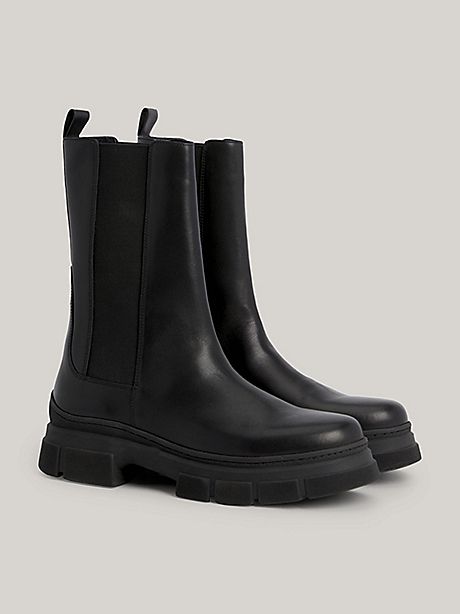 Essential Leather Chelsea Boots | Black | Tommy Hilfiger Th Logo, Chelsea Boots Black, Tommy Hilfiger Store, Chelsea Boots Women, Black Chelsea Boots, New Baby Boys, Leather Chelsea Boots, Tommy Hilfiger Women, Chelsea Boot