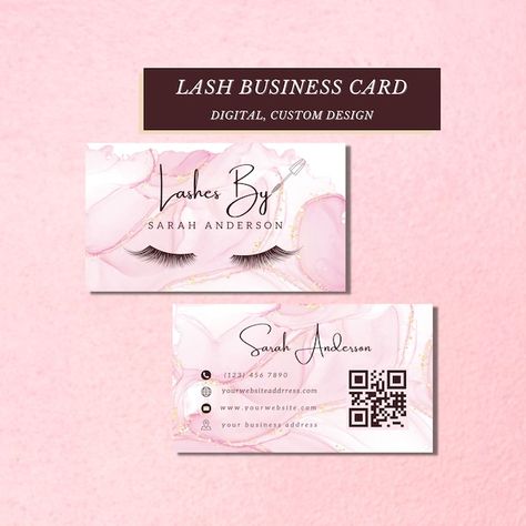 SuppliesByBahar - Etsy Bulgaria Business Card For Lashes, Eyelash Tech Business Cards, Eyelash Extension Business Cards, Business Card Front And Back Design, Business Cards Lashes, Eyelash Card Design, Makeup Buissness Cards Ideas, Lash Tech Business Cards Ideas, Eyelash Extensions Business Cards