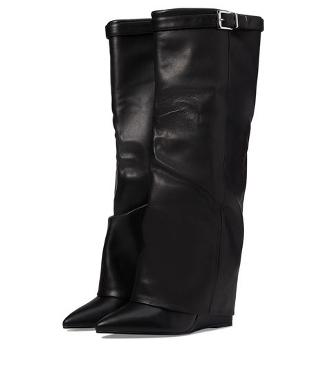 PRICES MAY VARY. Steve Madden Womens Foldover wedge boot Buckle strap detail Pull-on design Pointed toe How To Wear Thigh High Boots, Woman's Boots, Fold Over Boots, Slouchy Boots, Steve Madden Boots, Boots Knee, Calf Boots, Stand Tall, Boots Outfit