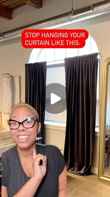 Kiva Brent | Affordable Home Styling on Instagram: "Are you team high or low curtains?! Sound off below ⬇️⬇️⬇️." How To Hang Curtains Over 3 Windows, How High Do You Hang Curtains, Curtains Over Half Moon Window, Wall Of Windows With Curtains, Hanging Grommet Curtains Ideas, One Curtain Panel On Window, Short Curtain Rods Ideas, How To Hang Curtains With Clips, How High To Hang Curtains