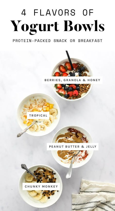 Organic Aesthetic Food, Yogurt Cereal Bowl, Healthy Breakfast For Work, Greek Yogurt Breakfast Recipes, Yoghurt Toppings, Yogurt Bowl Aesthetic, Breakfast With Yogurt, Greek Yogurt Ideas, Yoghurt Breakfast