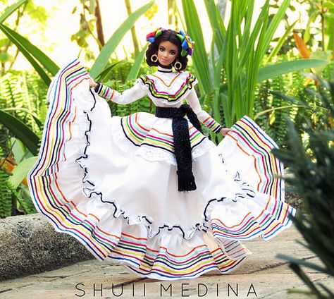 Folklorico Wallpaper, Barbie Fever, Folklorico Dresses, Mexican Dolls, Folklore Dress, Ballet Folklorico, Mexican Doll, Barbie Love, Play Barbie